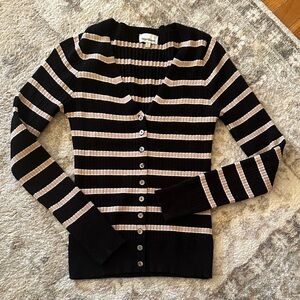 Heartloom Black and Tan Striped Cardigan